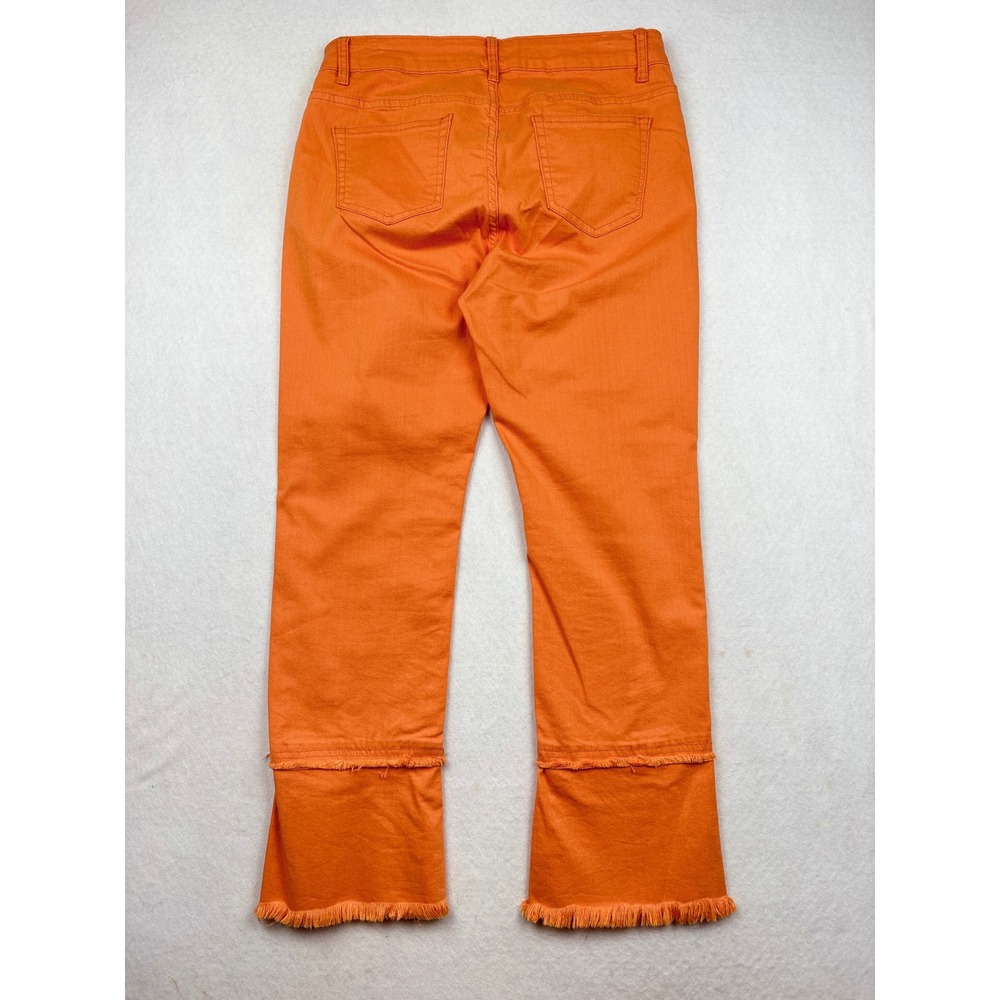 A.Z.I. Fringe Hem Jeans Womens 10 Straight Leg Cropped Statement Denim - Picture 2 of 9